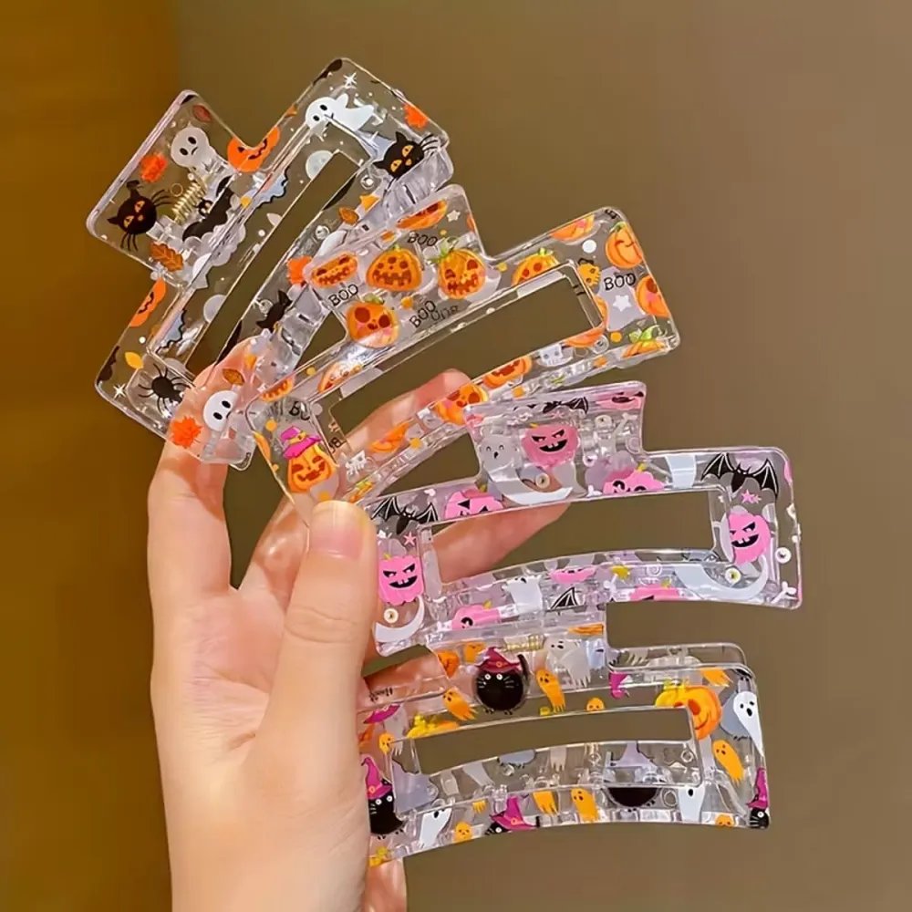 Halloween Funny Ghost Pumpkin Fashion Print Hair Clip