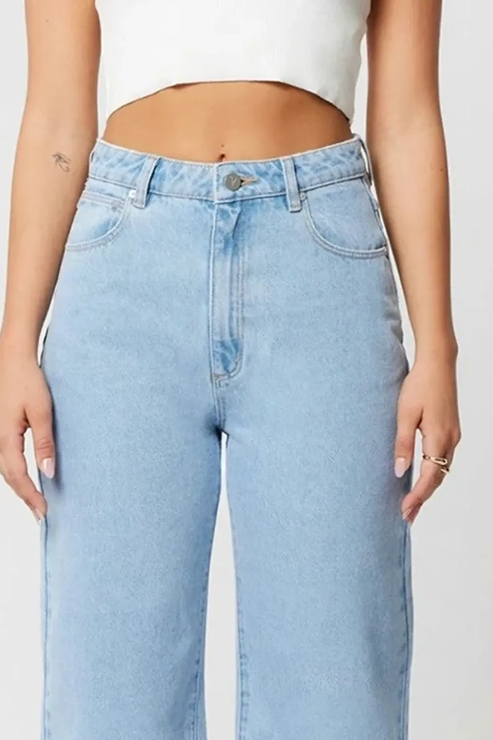 Light Blue Wide - Leg Denim Jeans