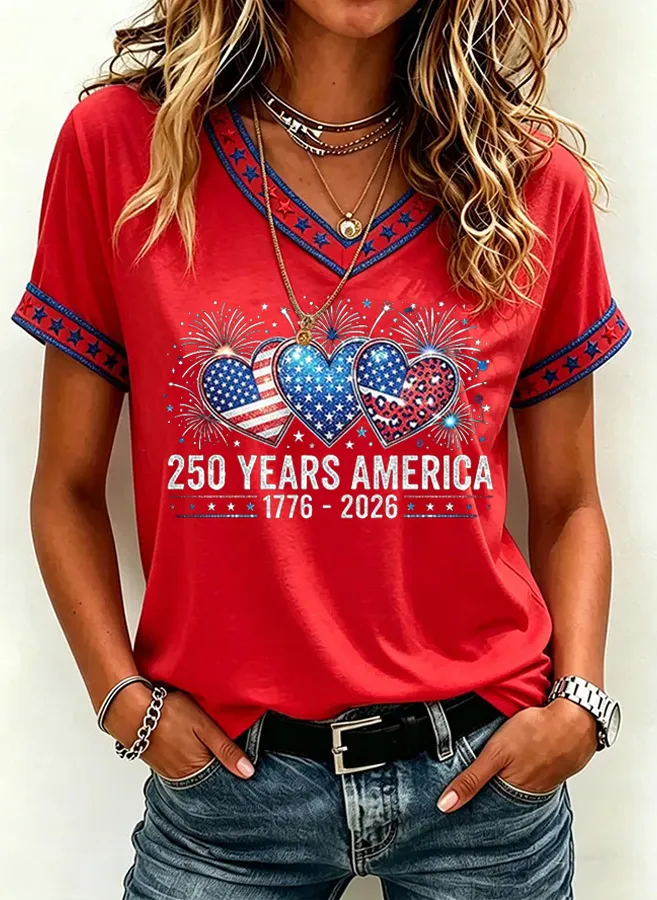 Women'S 250 Years America Casual T-shirt