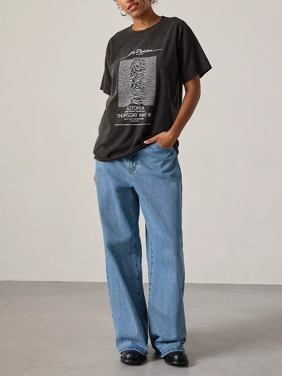Women's Printed Pure Cotton Black T-Shirt