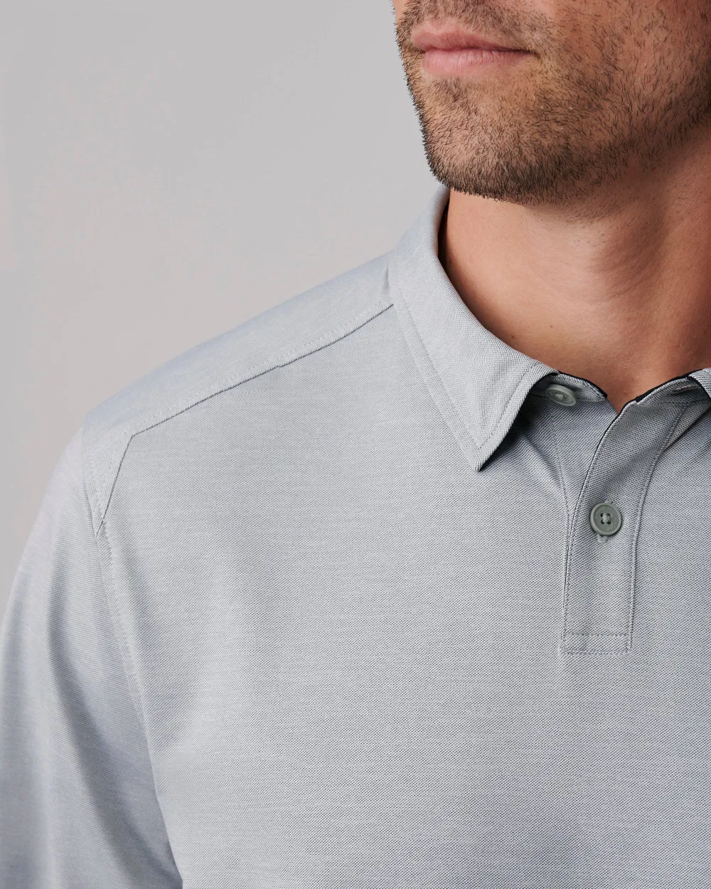 Long-Sleeve Cotton Polo Shirts For Men