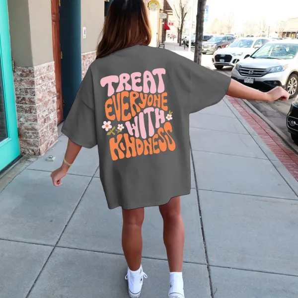 Kindness - Motif Printed Short - Sleeve Tee