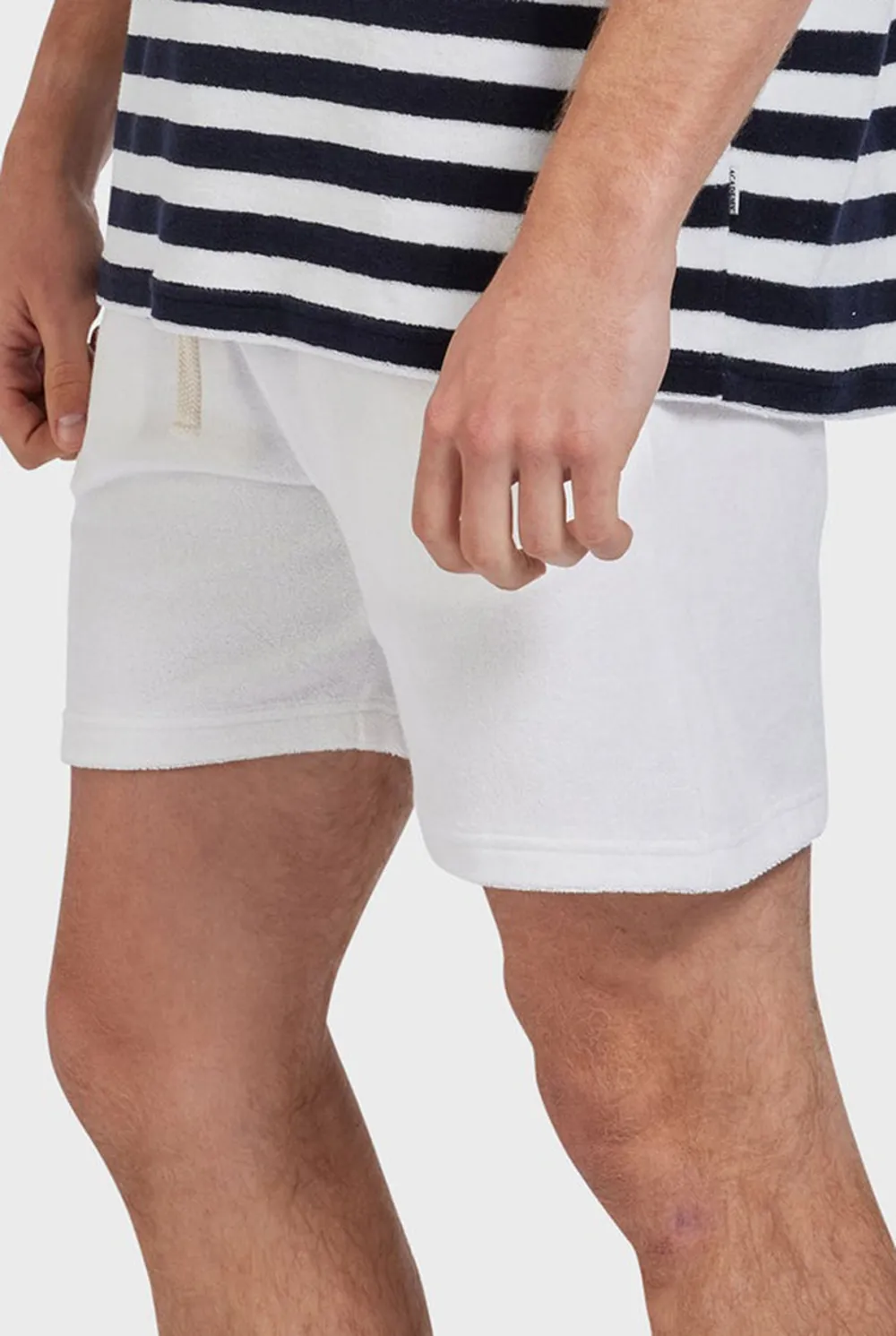 White Linen Blend Shorts