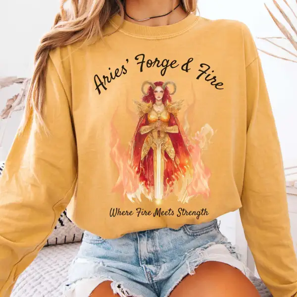 Aries' Forge & Fire Zodiac Long Sleeve Tee