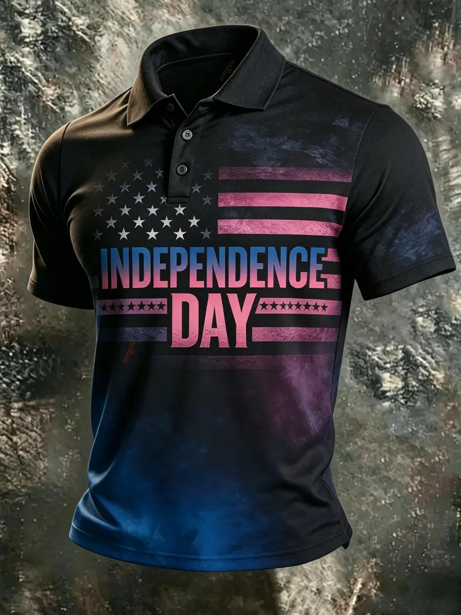 Men's 250th Anniversary Print Casual Polo Shirt