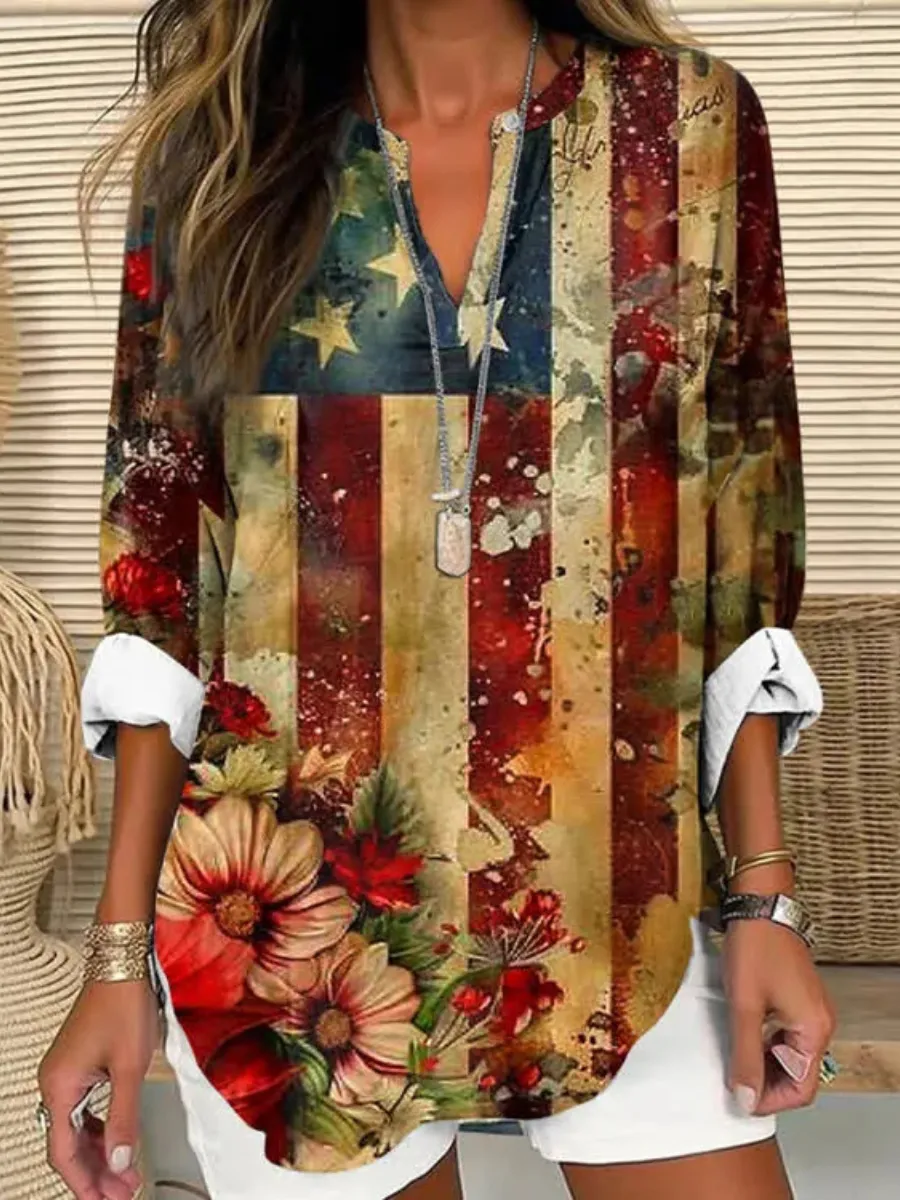 Women'S 250Th Anniversary Printed Casual Top