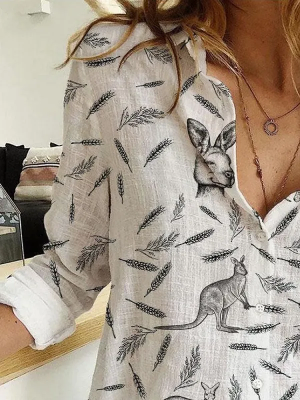 Minimal Kangaroo Pattern Shirt