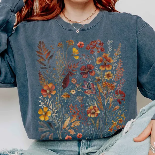 Vintage Cottagecore Wildflower Sweatshirt