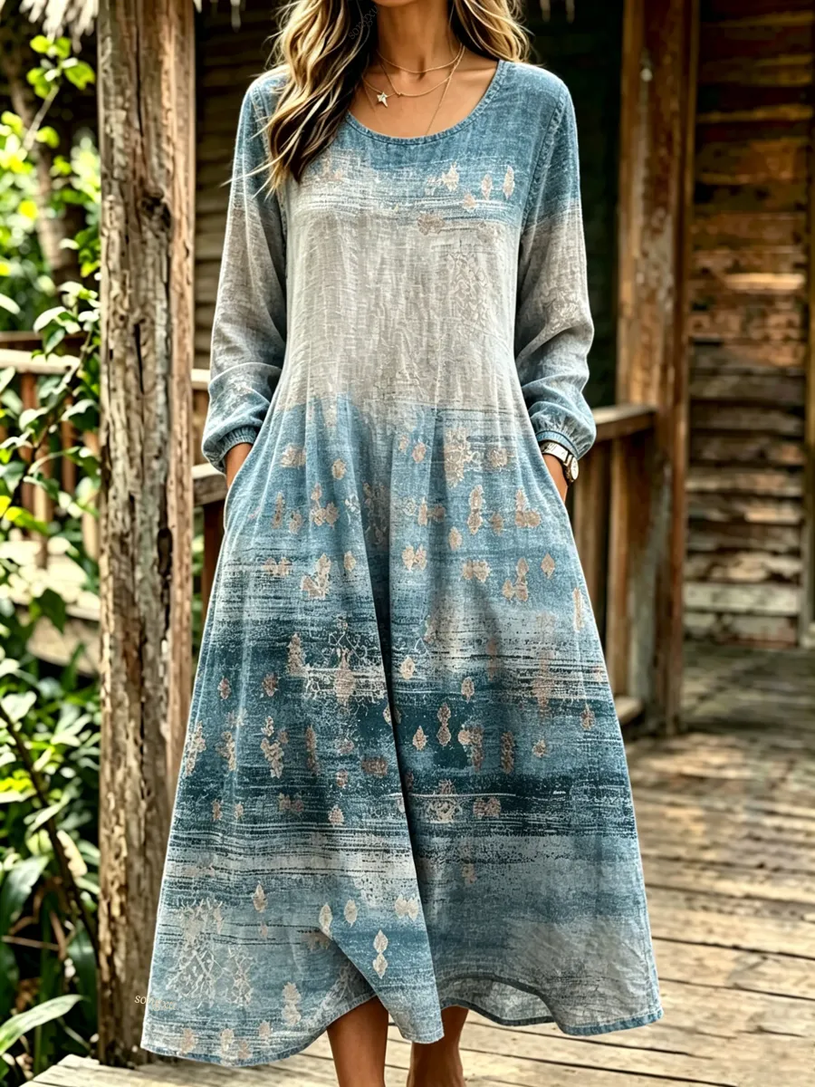 Women'S Casual Floral Bohemian Art Print Dress