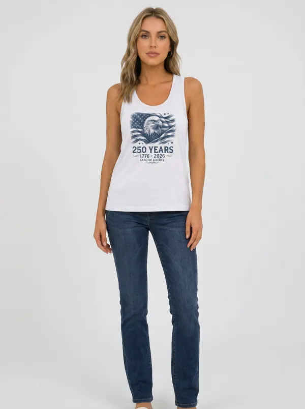 Women's 250th Anniversary USA Eagle Flag Printed Tank Top