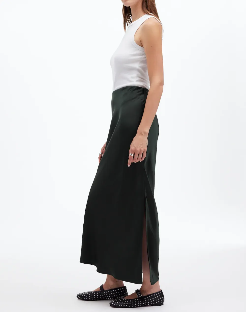 Elegant Satin Wrap Maxi Skirts