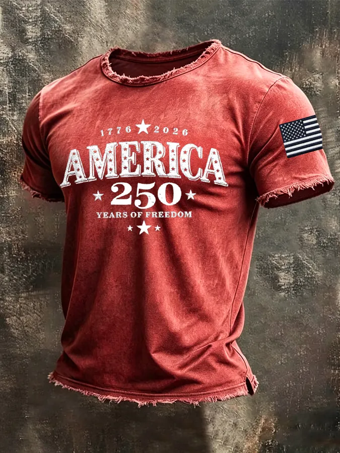 Men'S America Flag Printed Casual T-Shirt