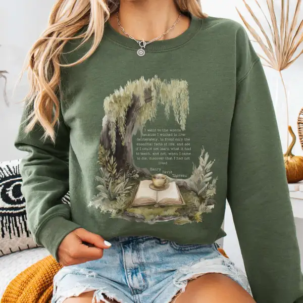 Literary Forest Book Lover Sweatshirt
