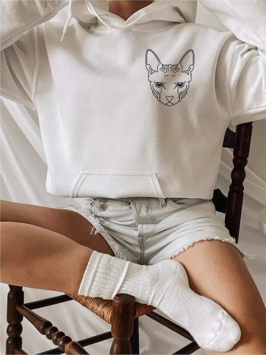Line Art Cat Hoodie