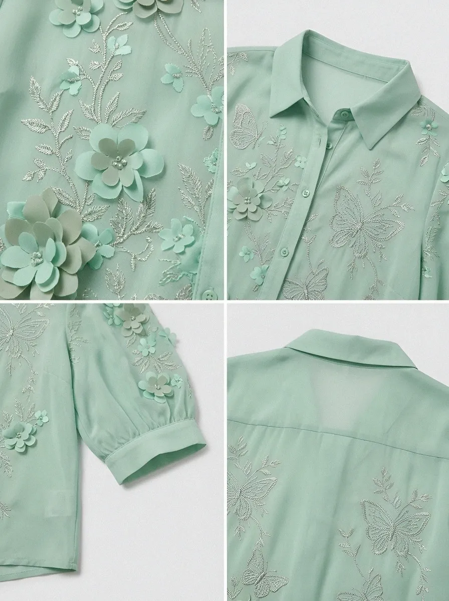 Women's Breast Cancer Awareness Butterfly Floral 3D Printed Shirt