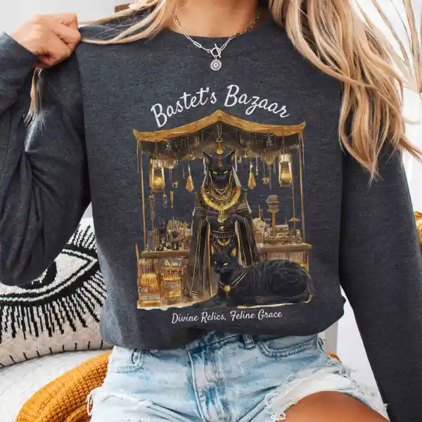 Egyptian Deity Cat Bazaar Art Sweatshirt