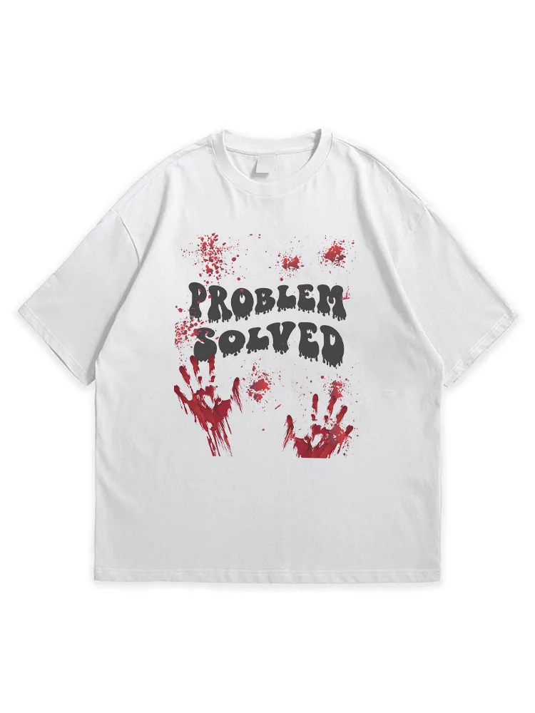 Men'S Halloween PROBLEM SOLYED Leisure Simple Round Neck Top Tshirt