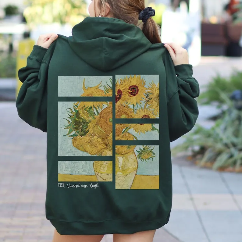 Sunflowers Hoodie  Art Retro Vintage Hoodie