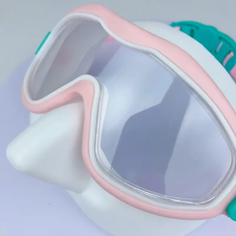 Pink White Anti-Fog Swimming Goggles