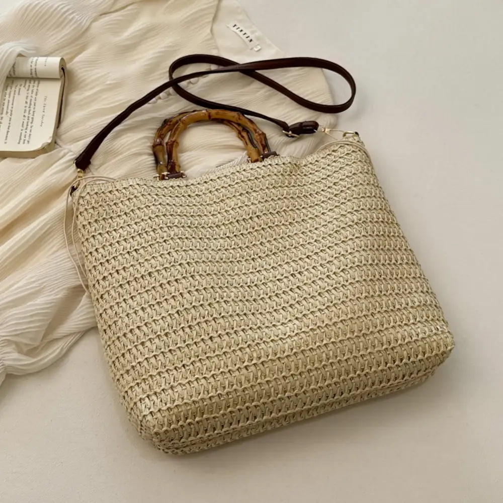 Bamboo Handle Handbag Shoulder Bag