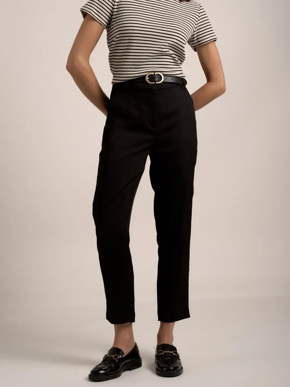 Black The Slim Leg Pants