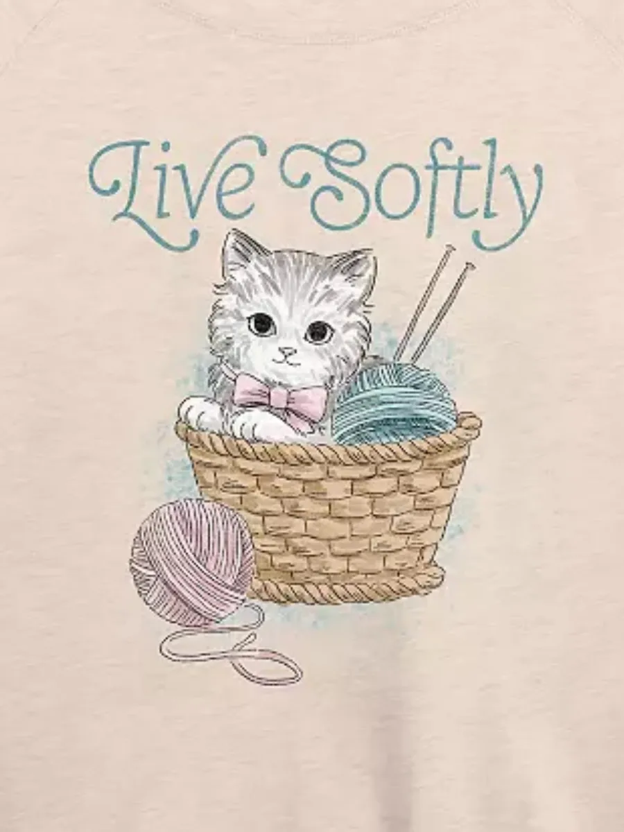 Knitting Cat Printed T-Shirt
