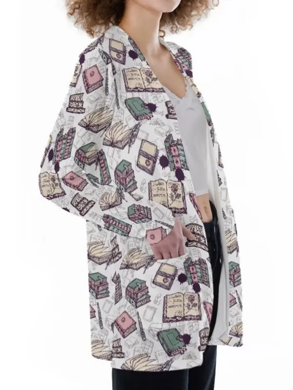 Vintage Book Pattern Cardigan