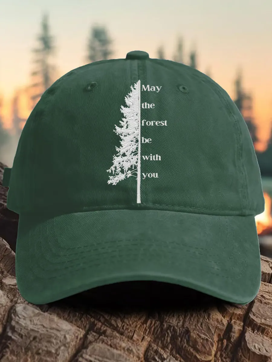 Retro May The Forest Be With You Print Baseball Cap