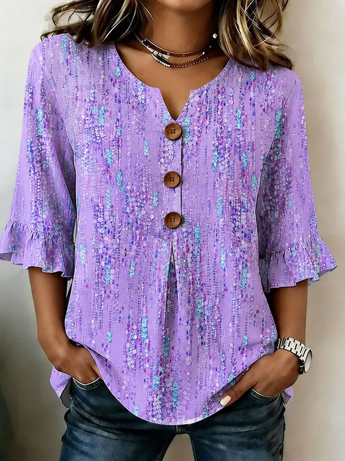Women'S Casual Cotton And Linen Top