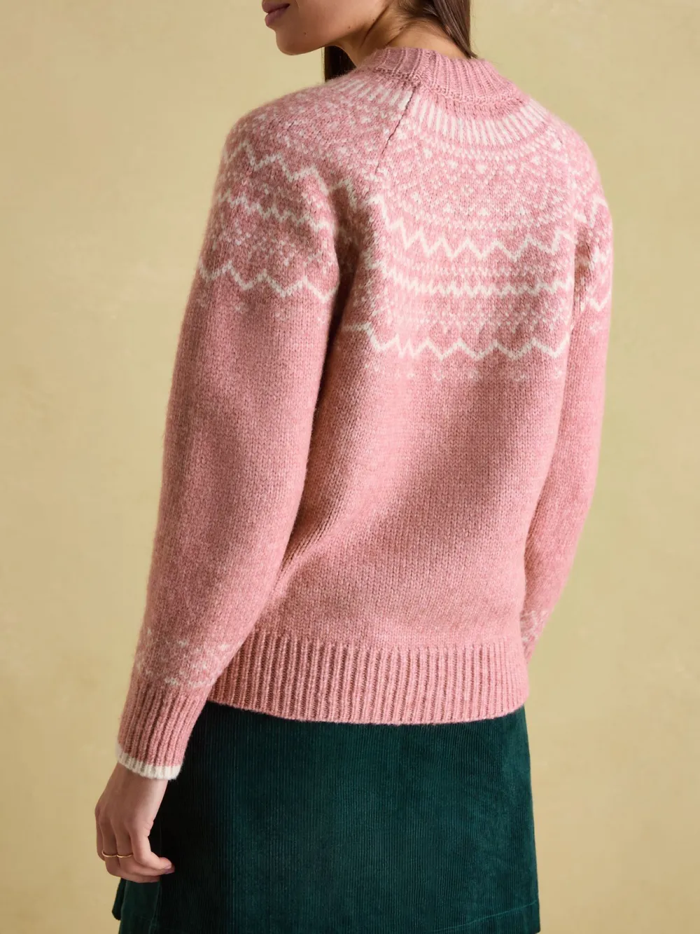Cream Crew Neck Fairisle Pattern Jumper