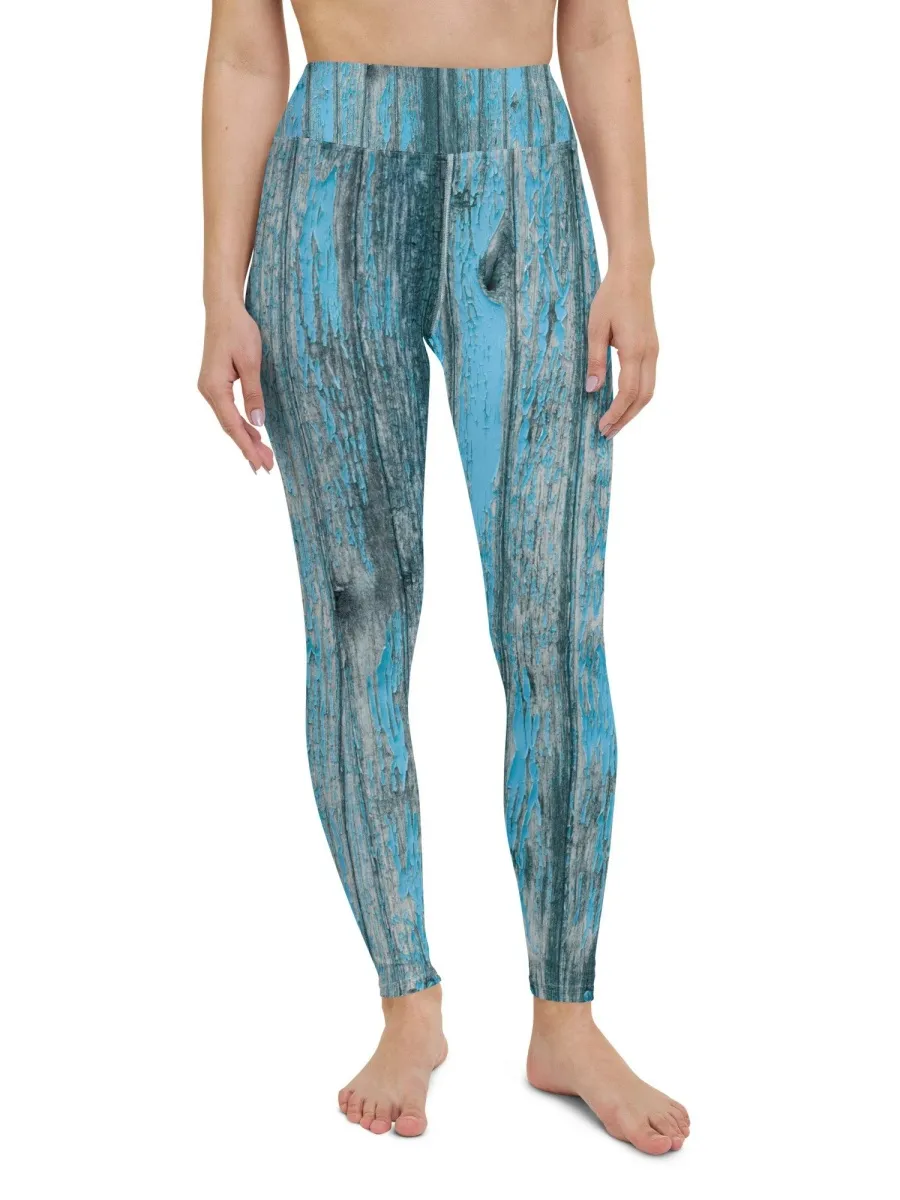 Distressed Wood Print Leggings