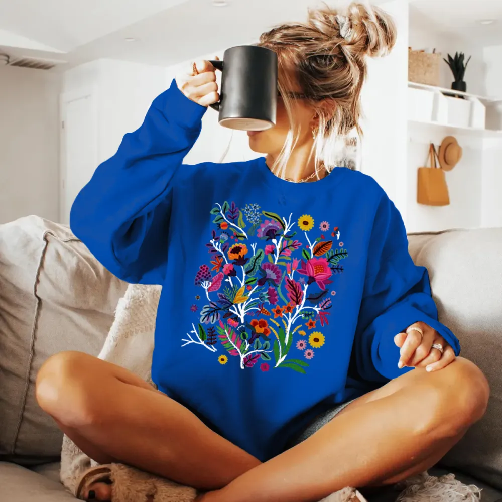 Vibrant Wildflower Printed Sweatshirts