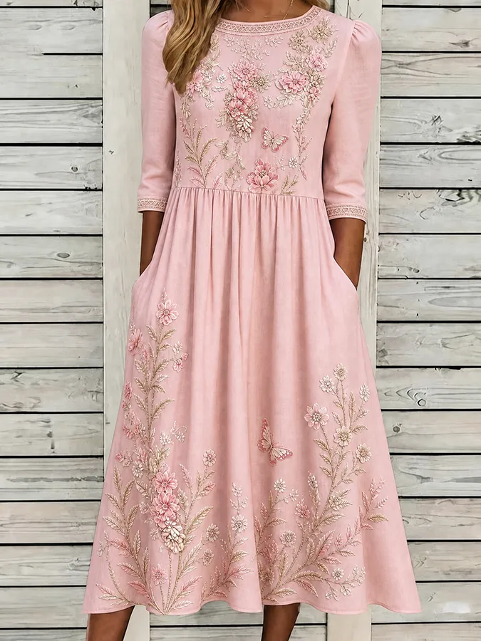 Women'S  Floral Printed Casual Dress