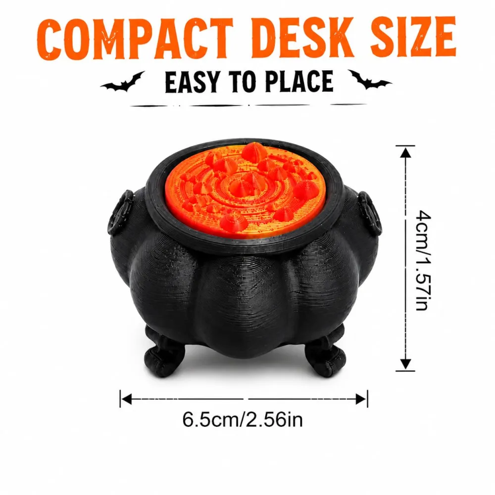 Halloween Black Witch'S Cauldron Desktop Stress Reliever Ornament