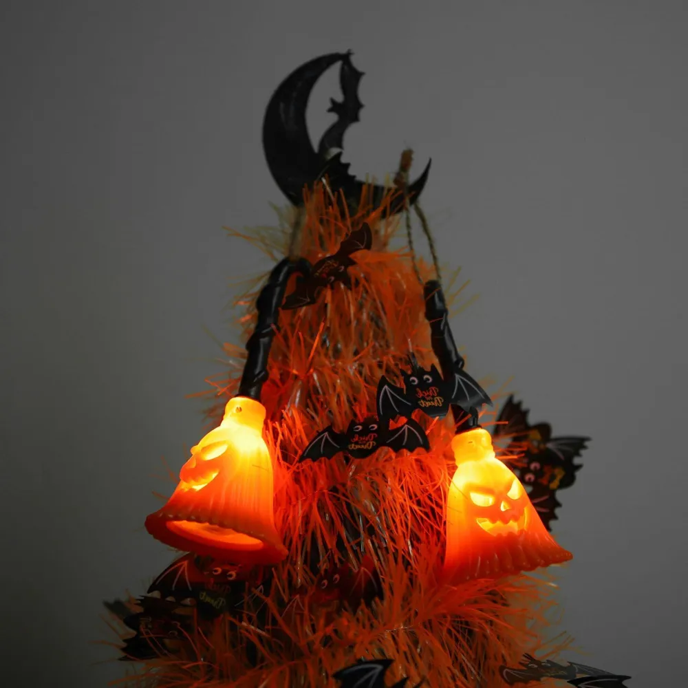 Halloween Witch Broom Pumpkin Decoration Props Lamp