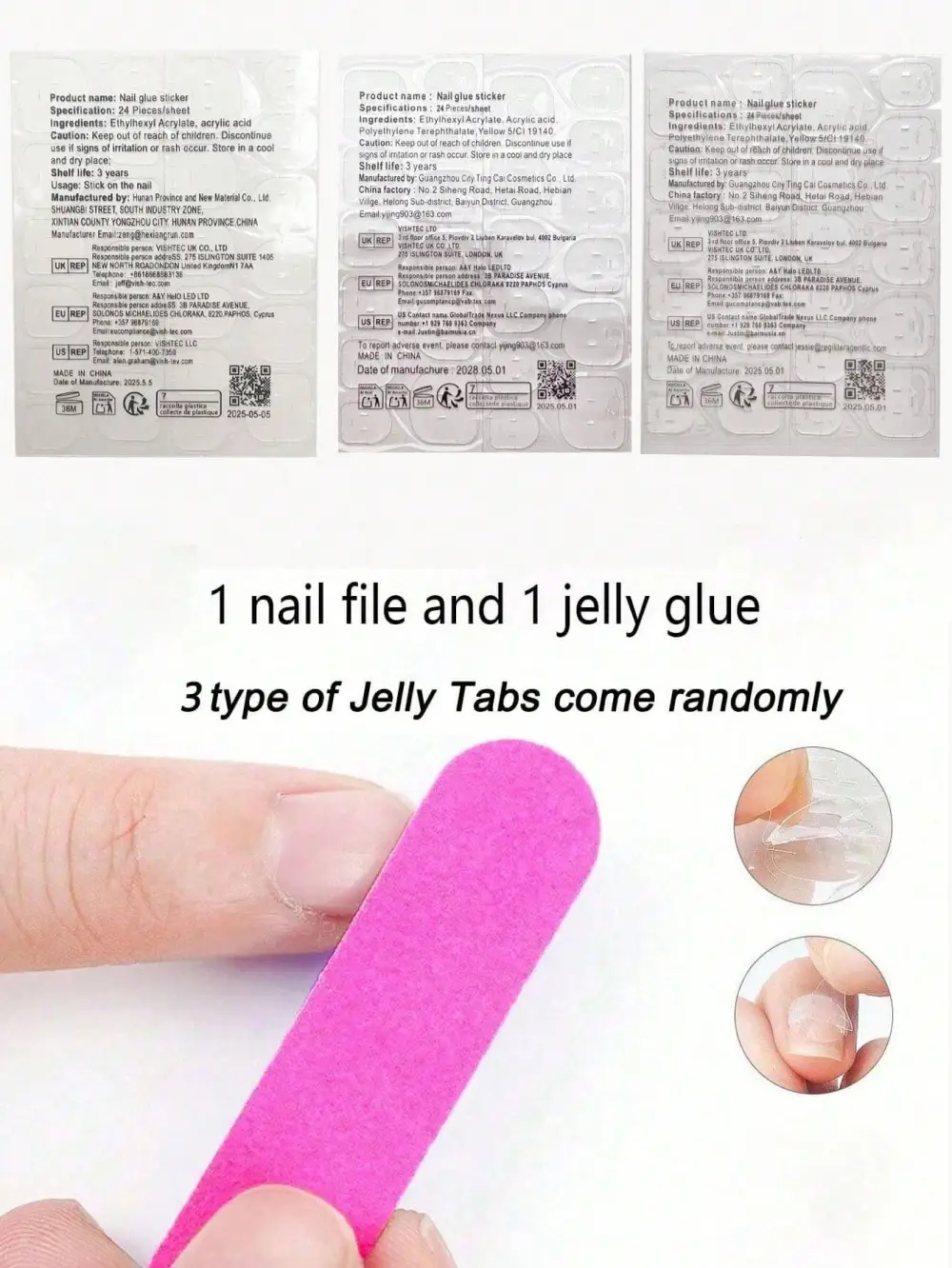 Nailhour 30Pcs Glitter Medium Almond Y2K Cute Press On Nails