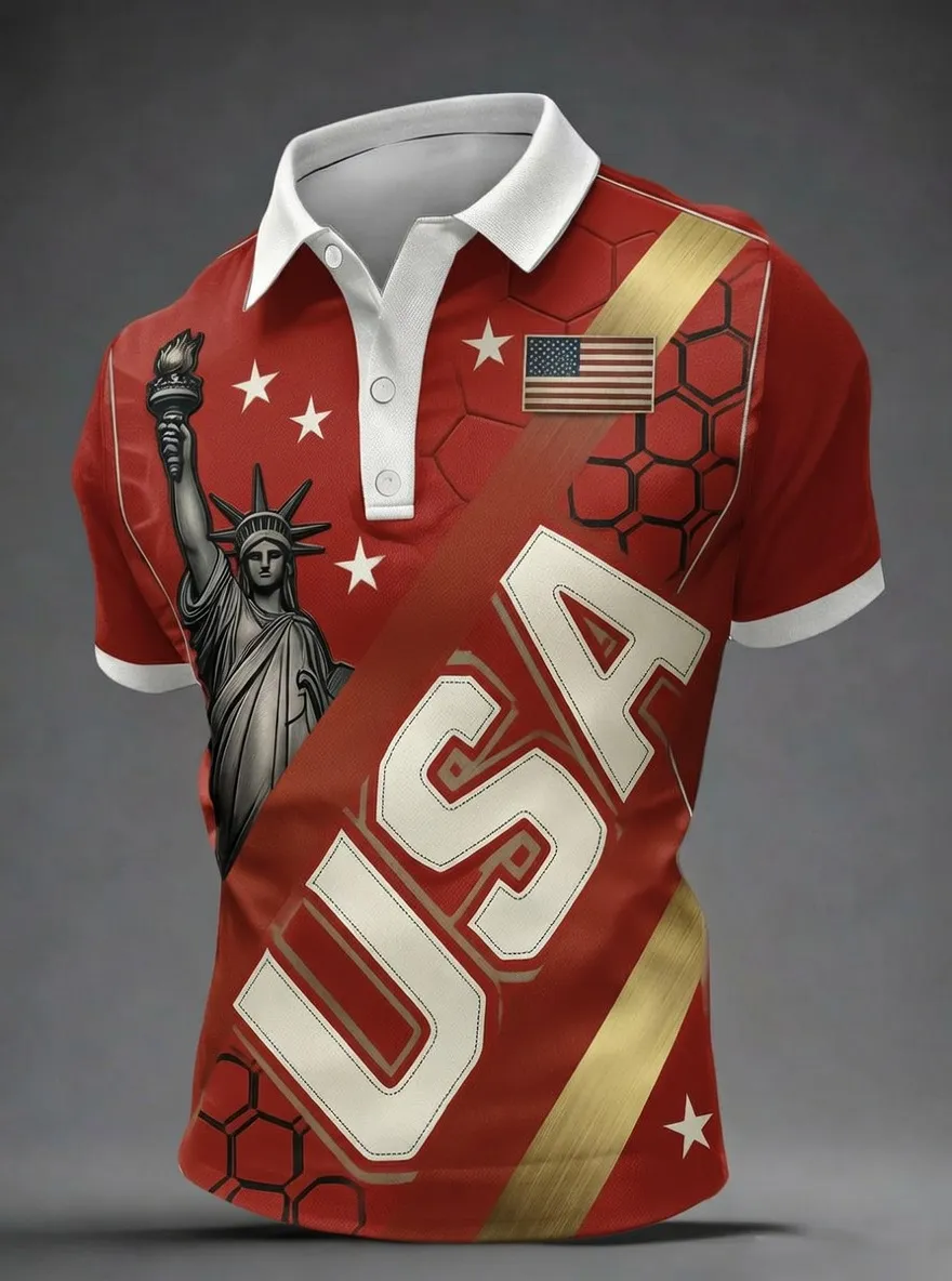 Men's USA Soccer Fan Printed polo shirt