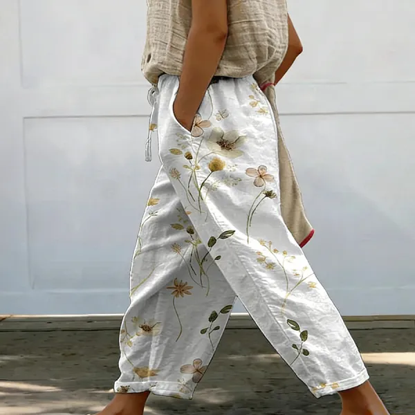 Women'S Floral Pants, Casual Pants