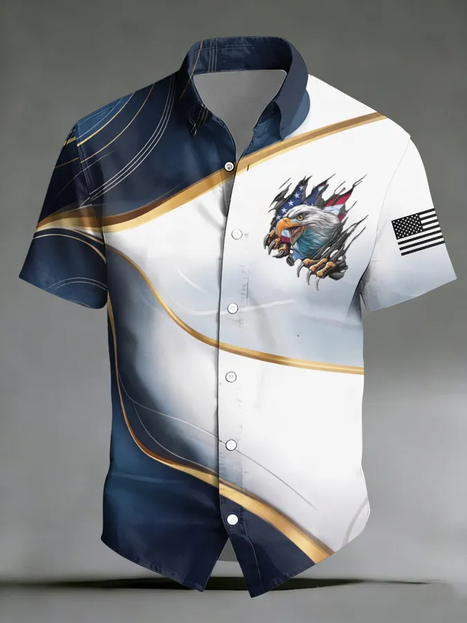 Men's  250 Years Printed Casual Collar Shirt