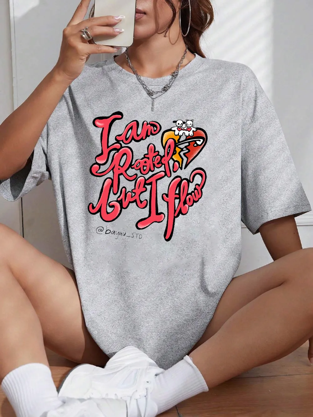 Women's Art Letter Printed T - Shirt