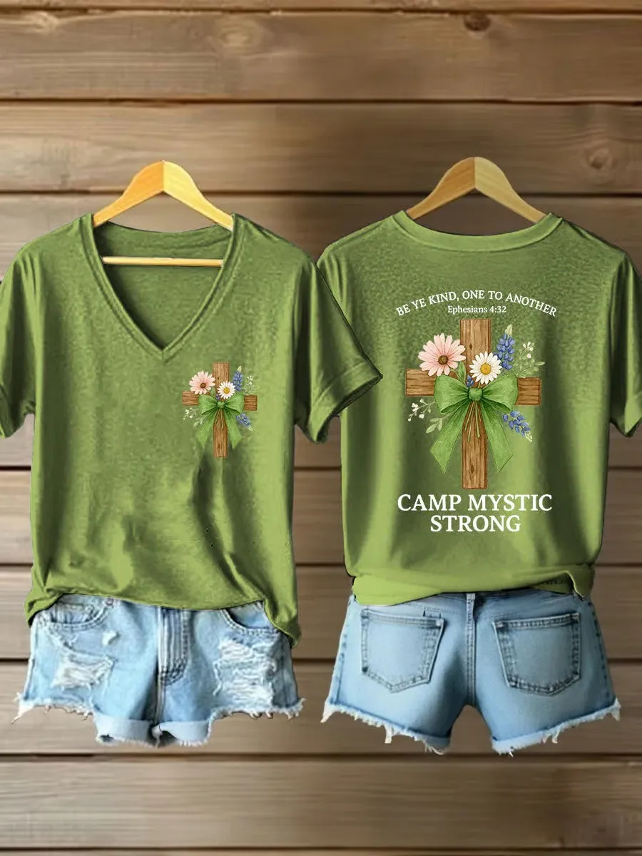 Women's Be Ye Kind One To Another Camp Mystic Strong Printed Casual T-Shirt