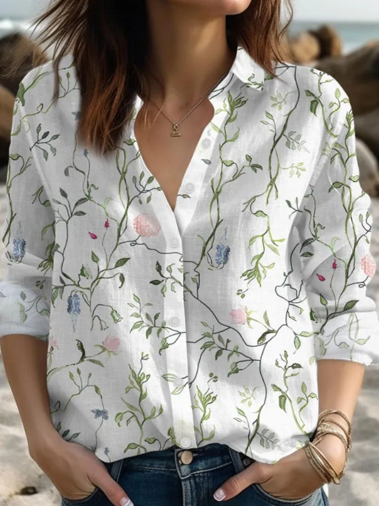 Pastel Vine Pattern Shirt
