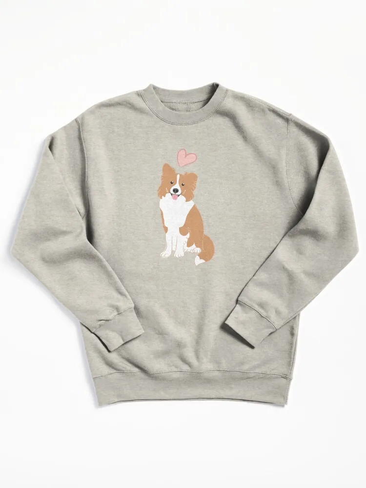 LOVE Red Border Collie Pullover Sweatshirt