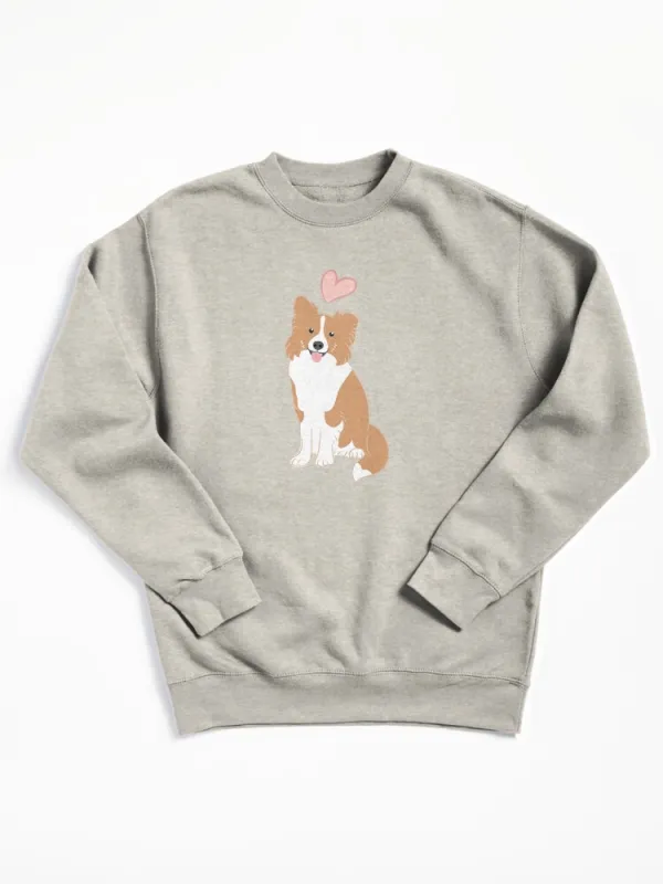 LOVE Red Border Collie Pullover Sweatshirt