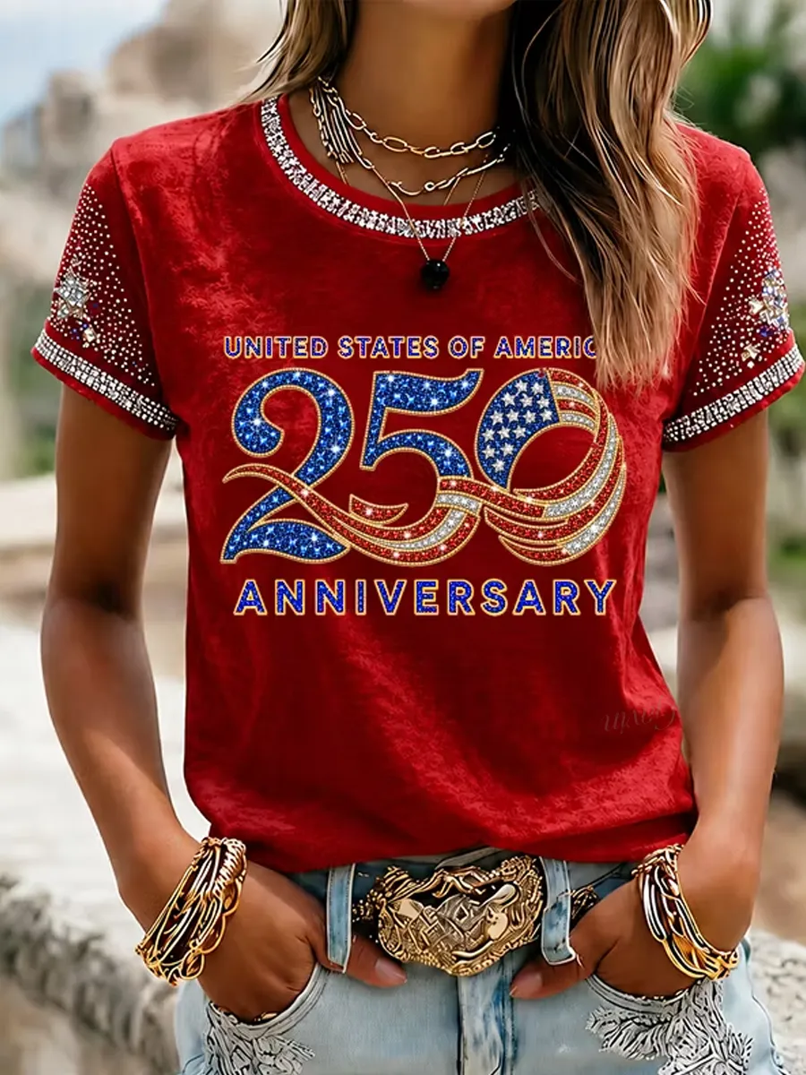 Women'S Crew-Neck T-Shirt — 250Th Anniversary Of The Founding Of The U.S