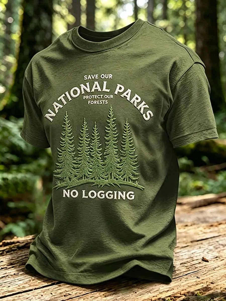 Save Our National Parks, Protect Our Forests, Ban Logging Men's T-Shirts