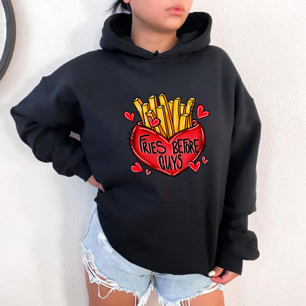 A Red Heart Filled With Fries Sweatshirts