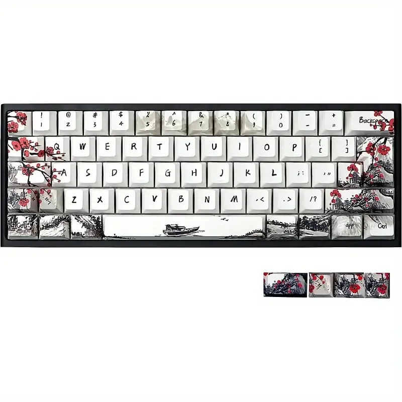 Keycap Set Keycaps 60 PercentPlum Blossom Key caps