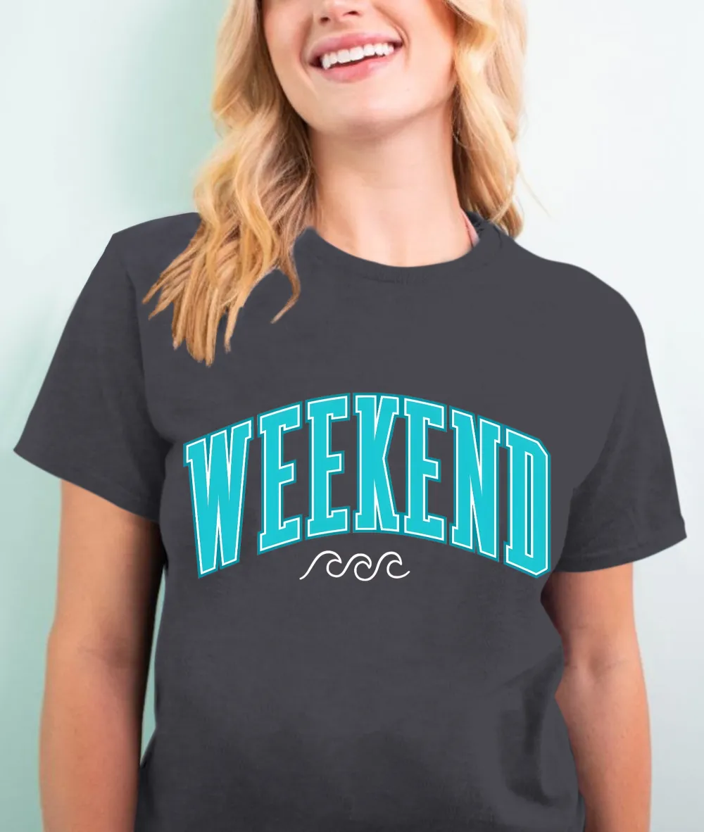 Weekend Lettering Casual T-shirt