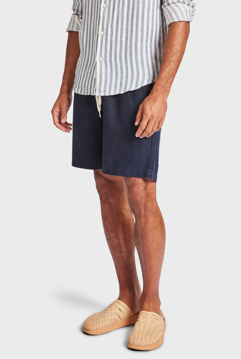 Ice Gray Linen Loose Fit Short